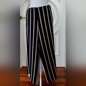 Striped Black and Beige Women's Pants